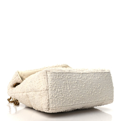 Saint Laurent Boucle Tweed Quilted Small Loulou Puffer Monogram Chain Satchel Crema Soft 4 of 9