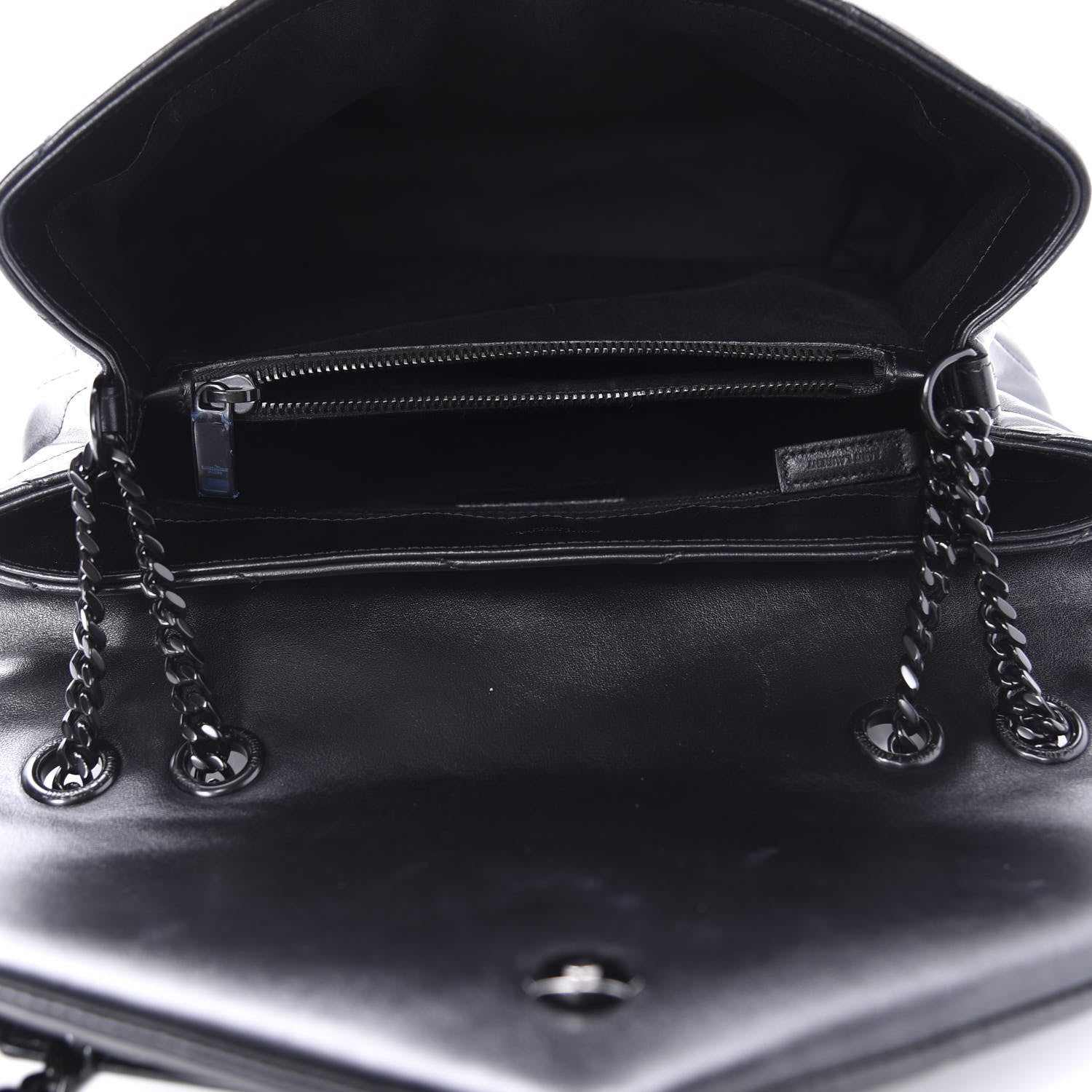 Saint Laurent Calfskin Y Quilted Monogram Medium Loulou Chain Satchel Black 5 of 11