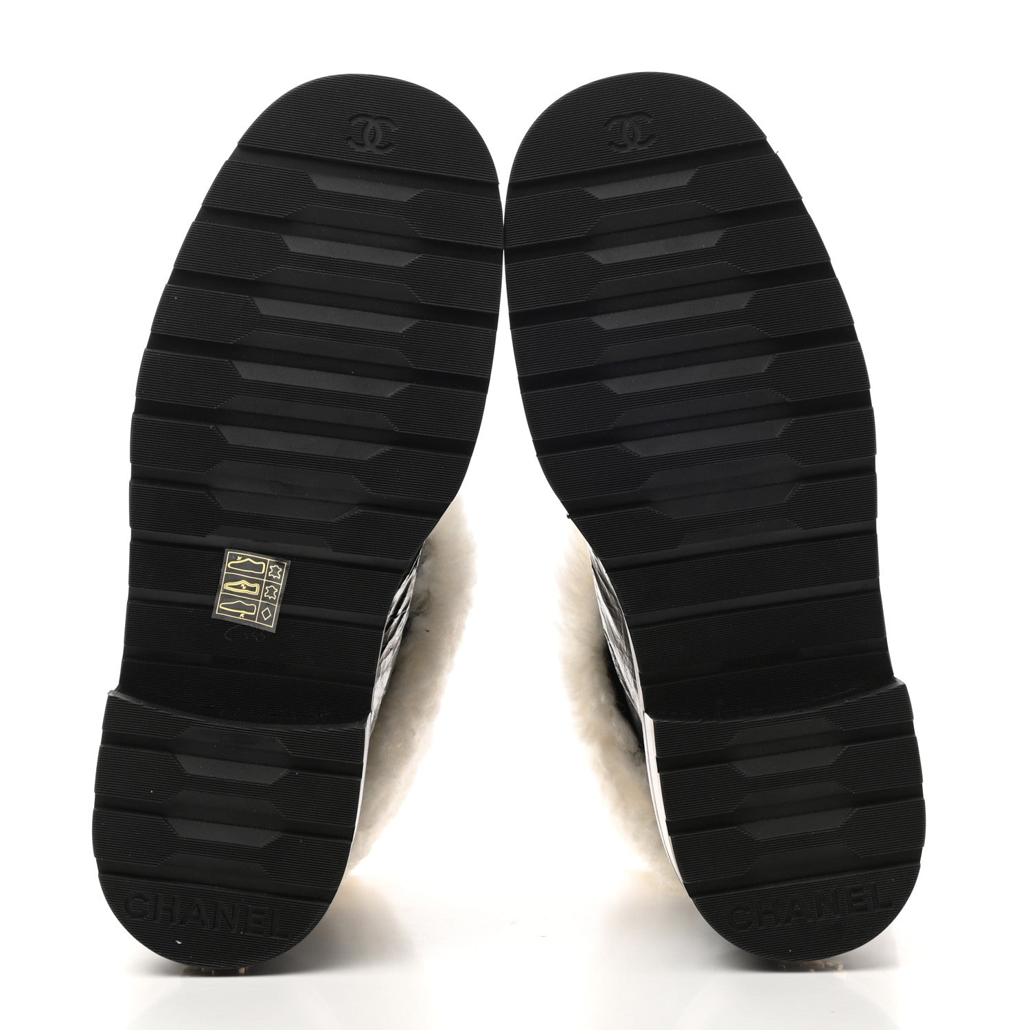Chanel Lambskin Shearling Short Boots 38.5 Black 5 of 8