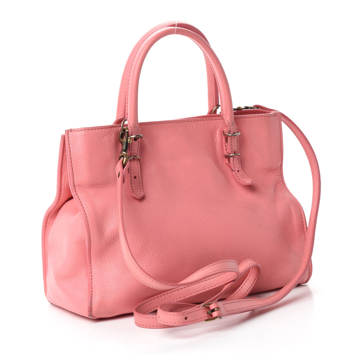 Veau Souple Papier Mini A4 Tote Rose Flamingo