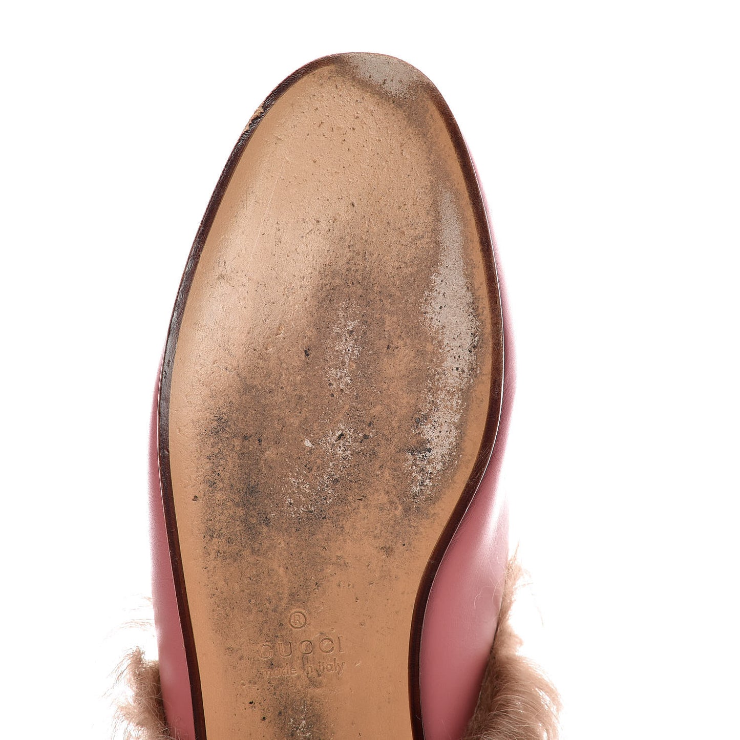 Calfskin Fur Womens Princetown Slippers 36.5 Lipstick Rose Natural