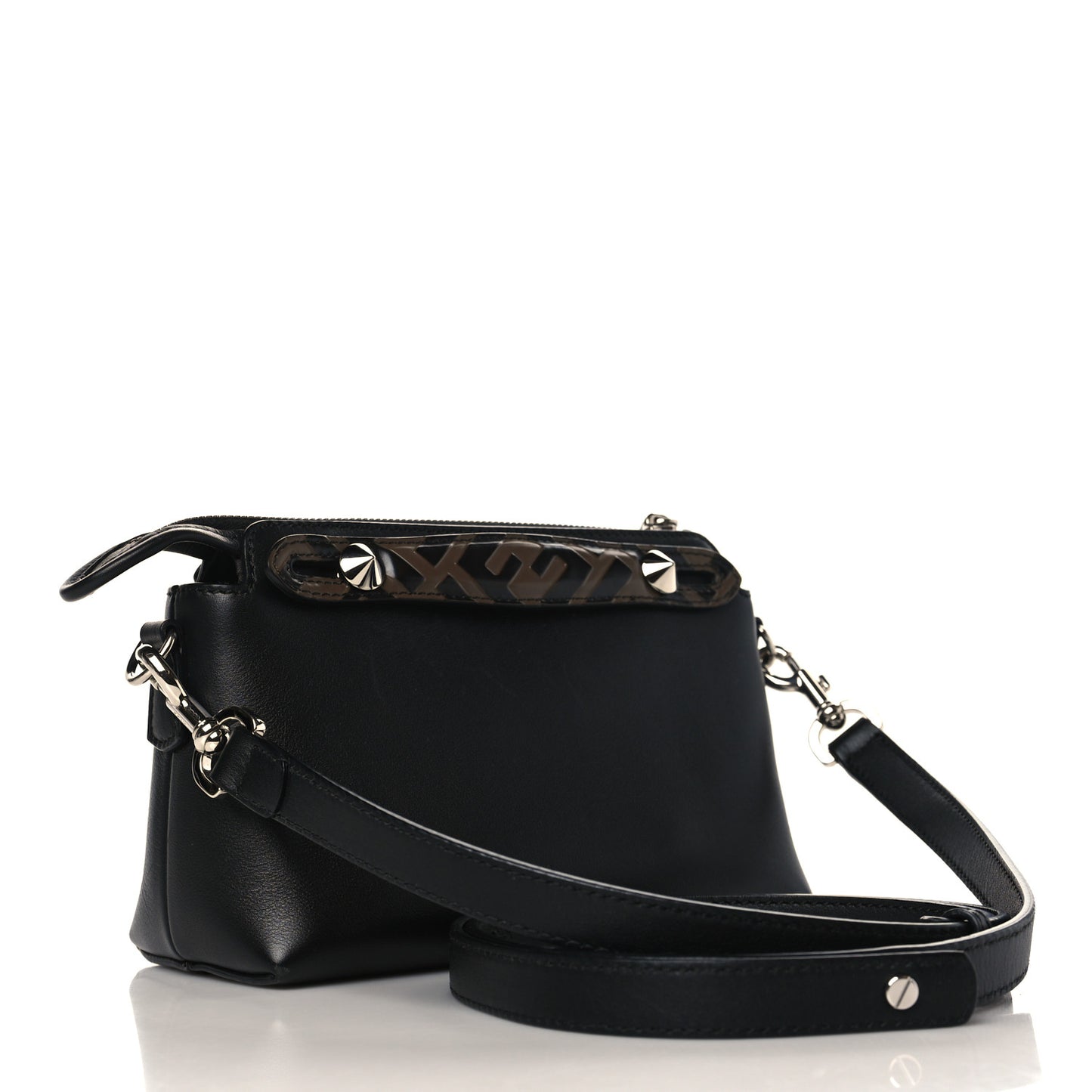 Vitello Dolce Bi-Color FF 1974 Embossed Mini By The Way Boston Bag Black Maya