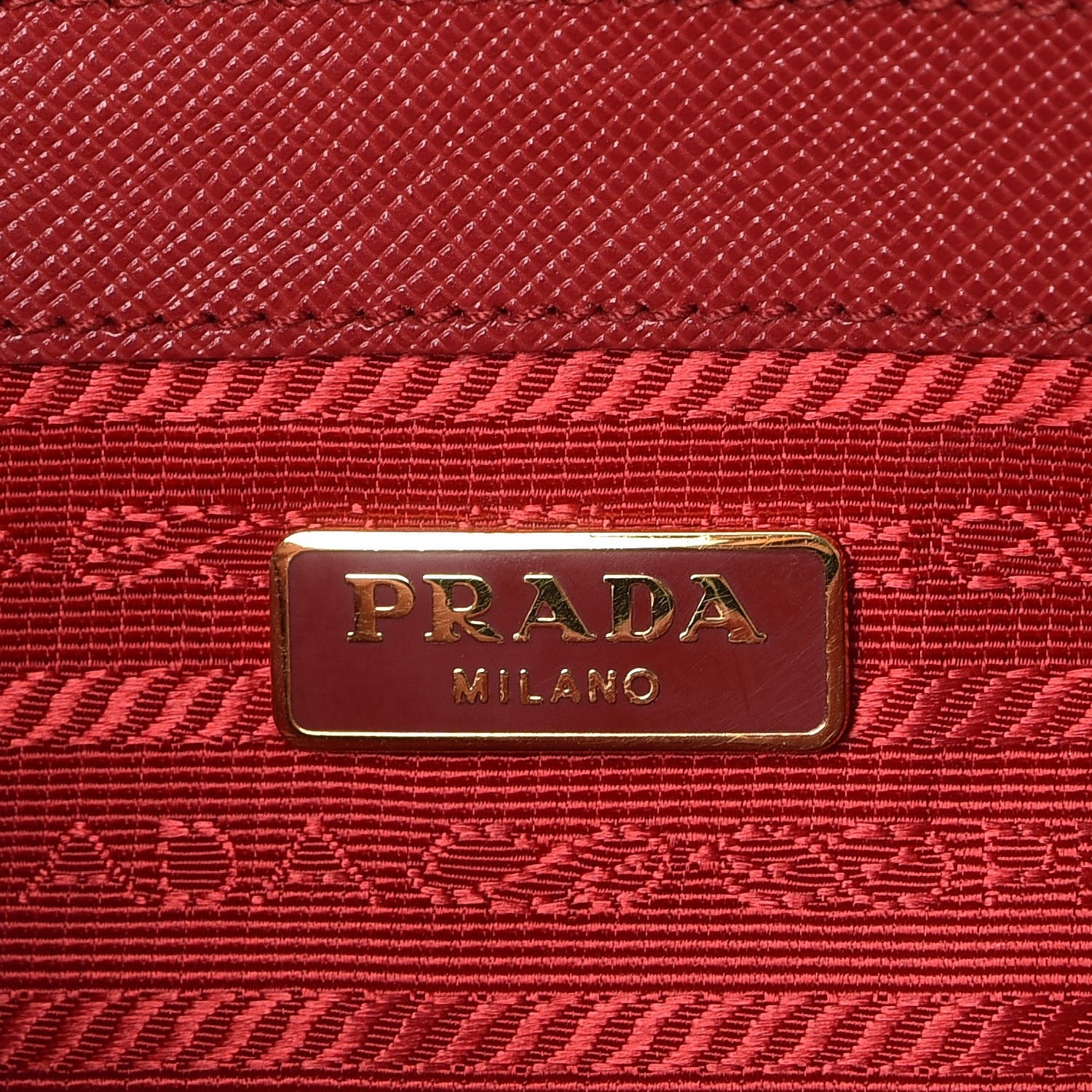 Prada Saffiano Heart Chain Wallet Fuoco 6 of 9