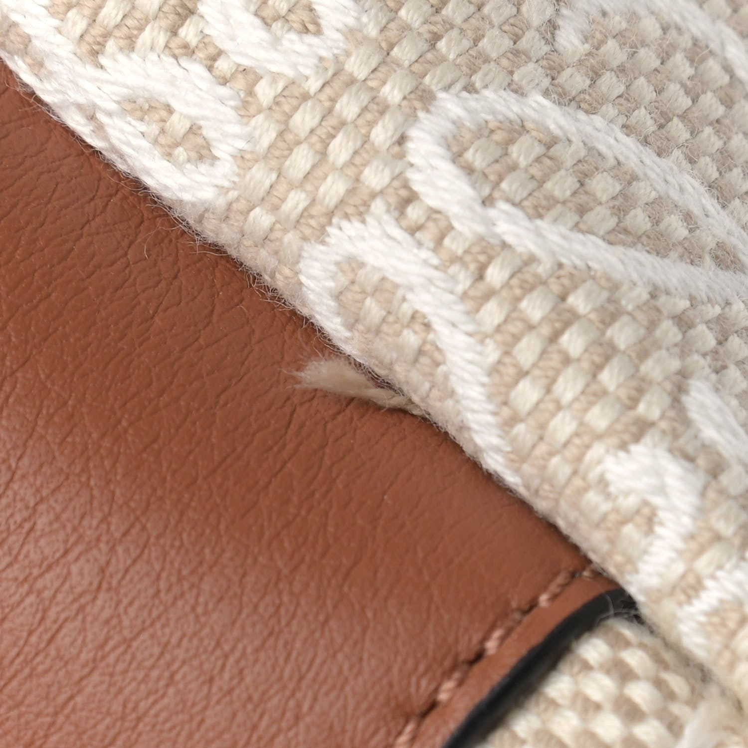 Loewe Jacquard Anagram Calfskin Small Cubi Bag Ecru Tan 10 of 10