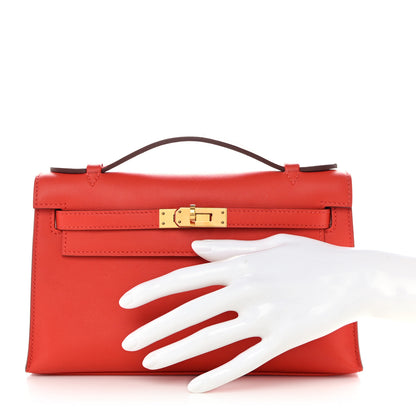 Hermes Swift Kelly Pochette Clutch Capucine 2 of 9