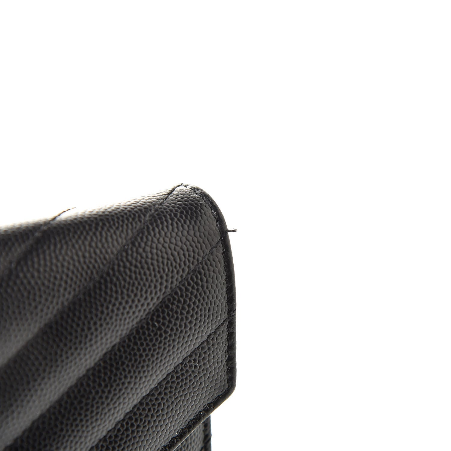 Saint Laurent Grain De Poudre Matelasse Chevron Monogram Envelope Chain Wallet Black 13 of 13