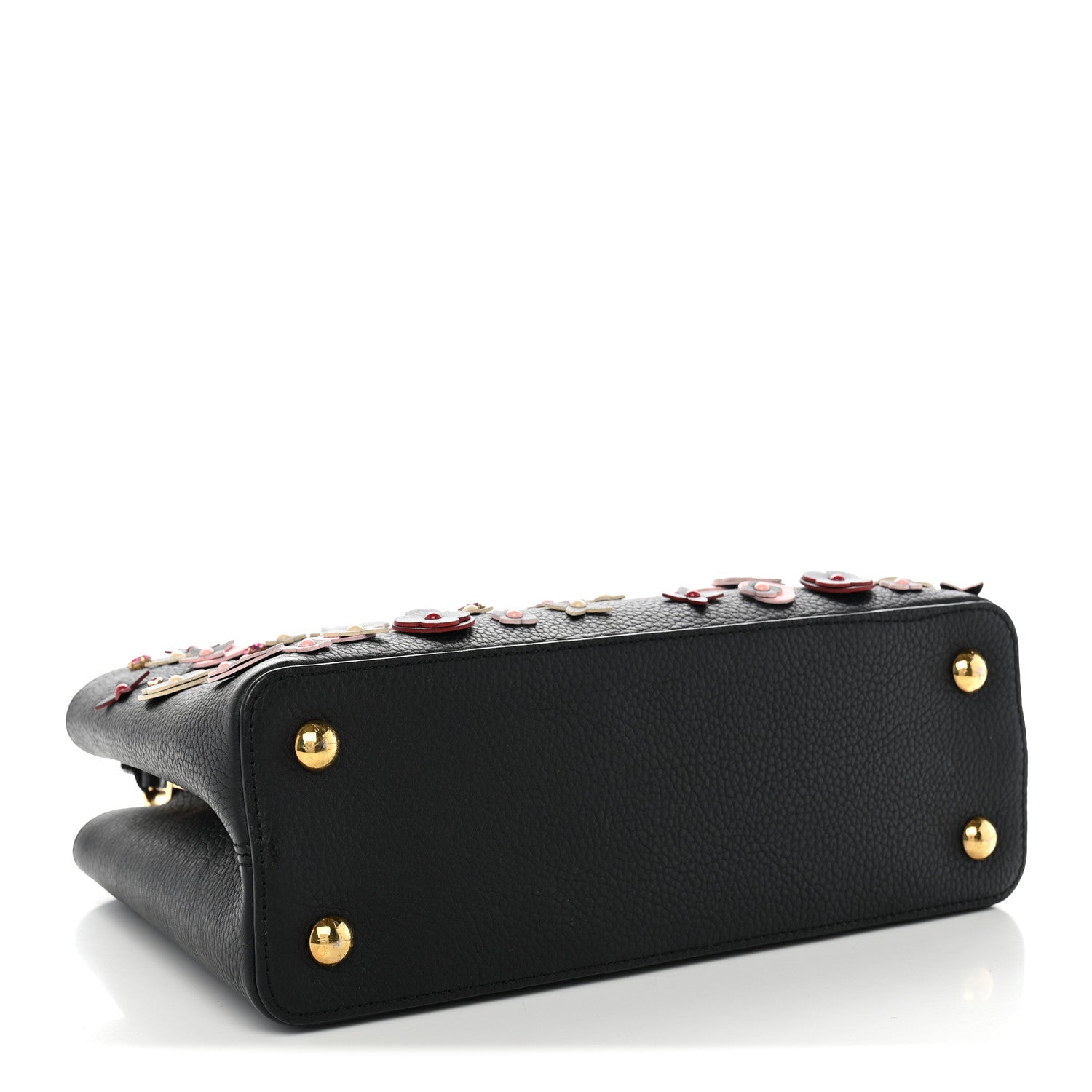Louis Vuitton Taurillon Mechanical Flowers Capucines PM Black 4 of 11