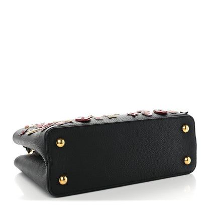 Louis Vuitton Taurillon Mechanical Flowers Capucines PM Black 4 of 11