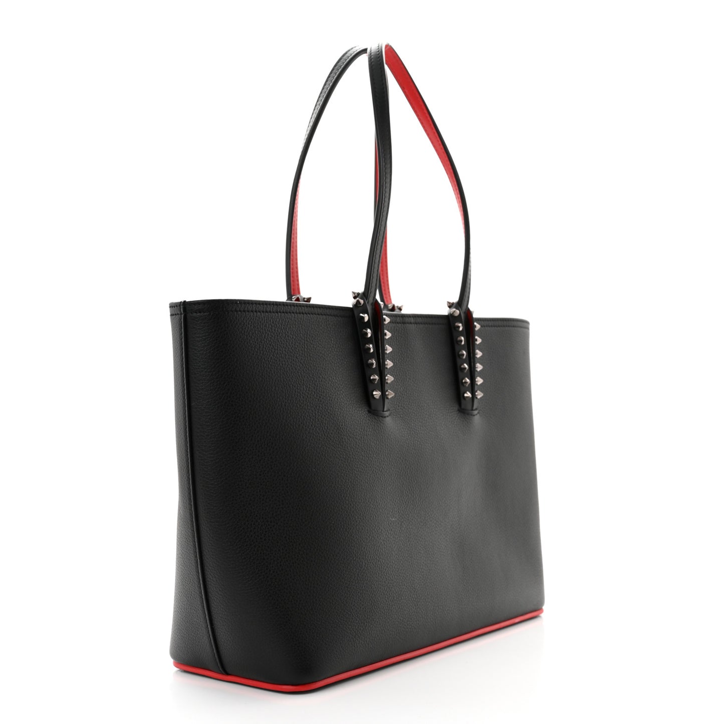 Calfskin Spikes Small East West Cabata Tote Black