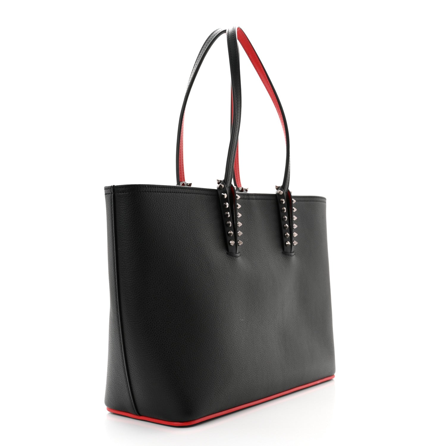 Christian Louboutin Calfskin Spikes Small East West Cabata Tote Black 4 of 11