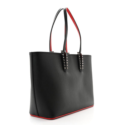 Christian Louboutin Calfskin Spikes Small East West Cabata Tote Black 4 of 11