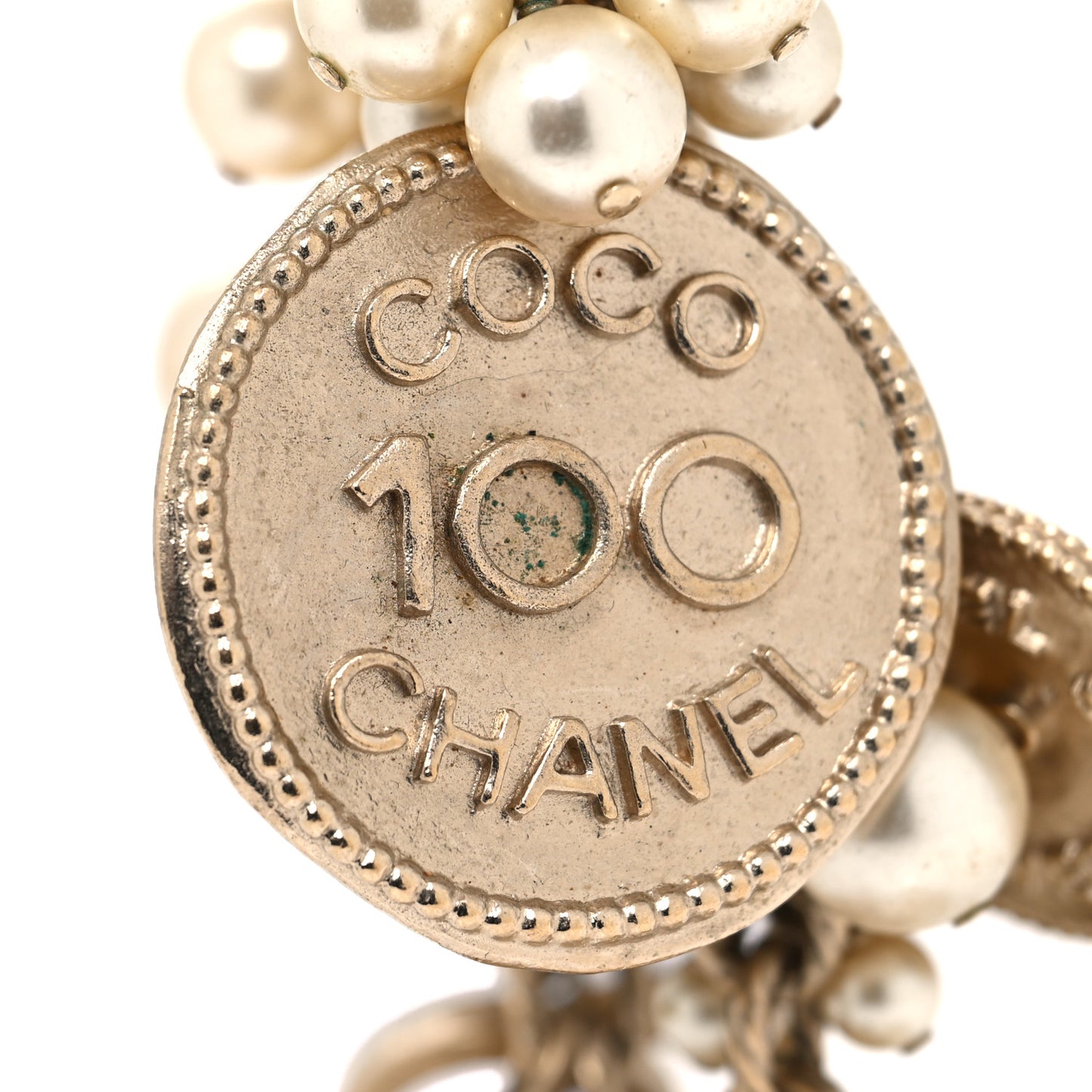 CC Medallion 100 Anniversary Chain Necklace Gold