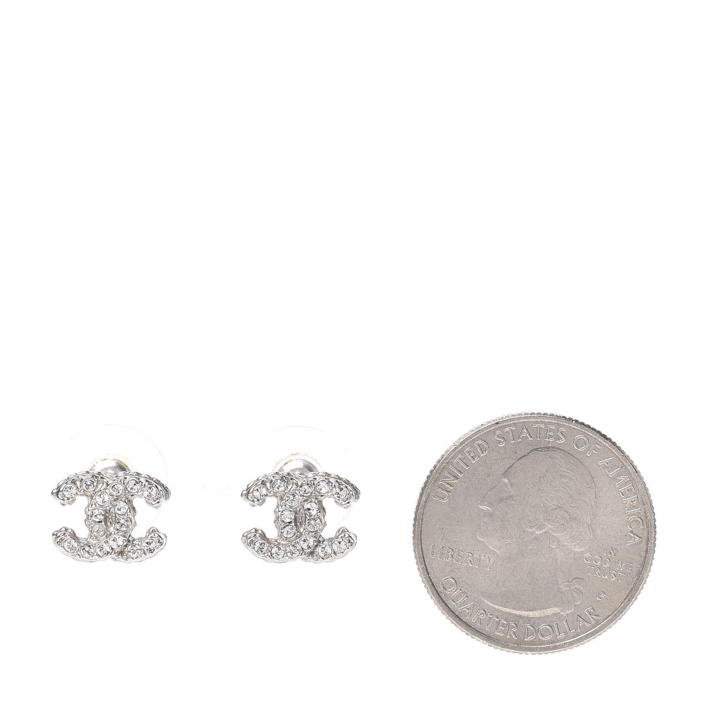 Crystal Mini CC Earrings Silver