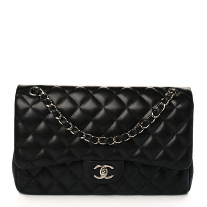 Chanel Lambskin Quilted Jumbo Double Flap Black 1 of 9