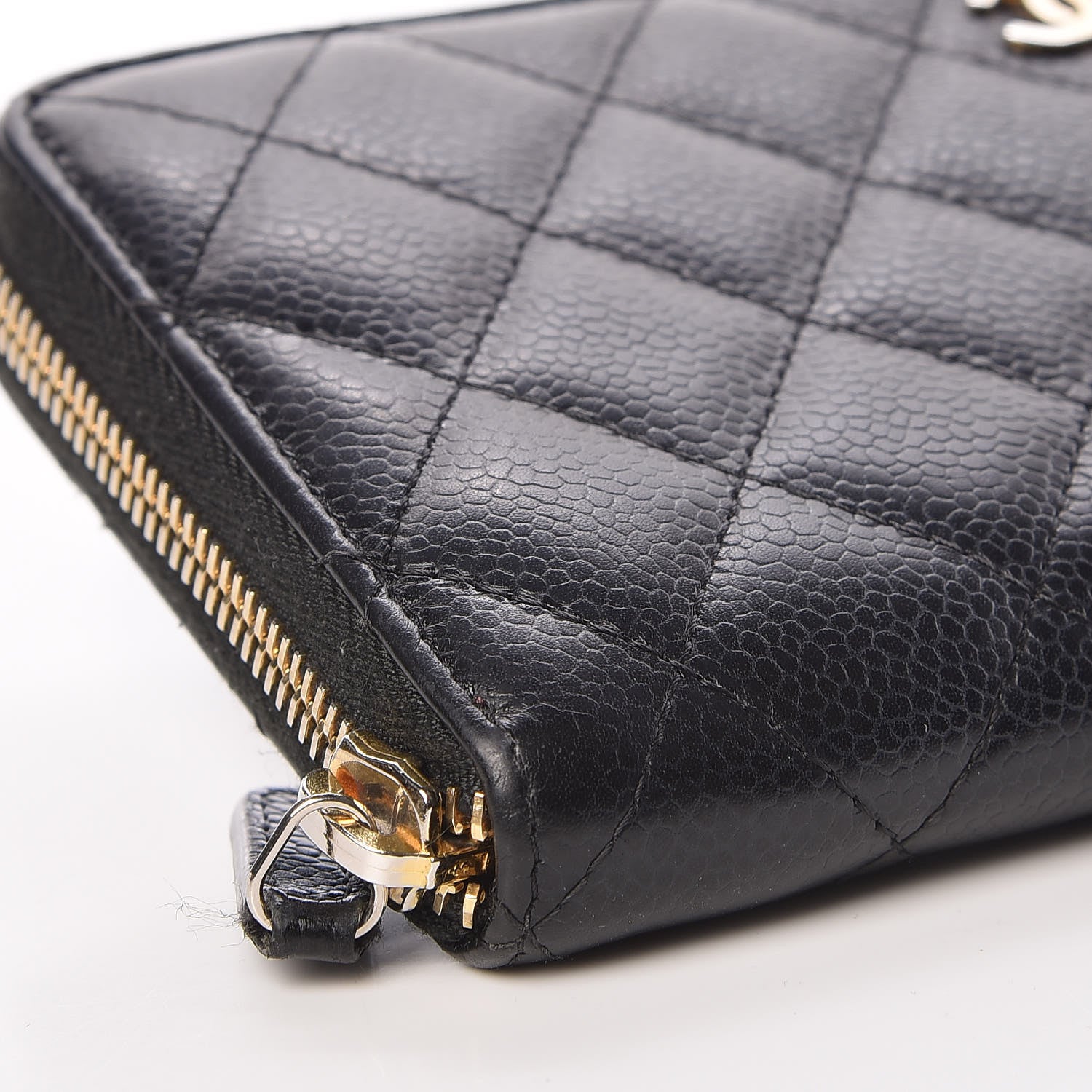 Chanel Caviar Quilted Large Gusset Zip Around Wallet Black 9 of 10