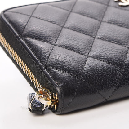 Chanel Caviar Quilted Large Gusset Zip Around Wallet Black 9 of 10