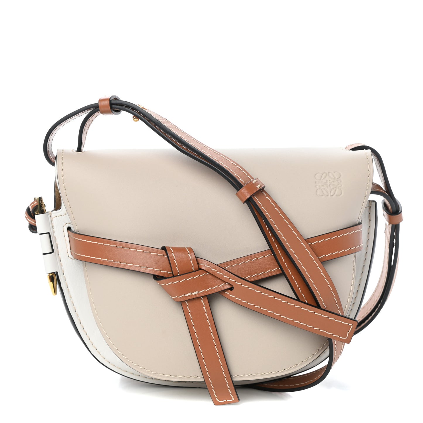 Calfskin Small Gate Crossbody Bag Ghost Light Ghost