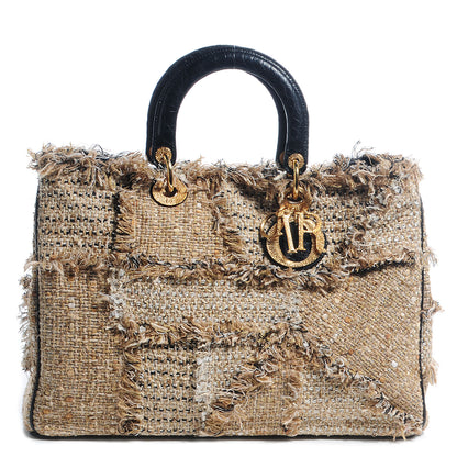 Christian Dior Tweed Patchwork Crocodile Large Diorissimo 1 of 8