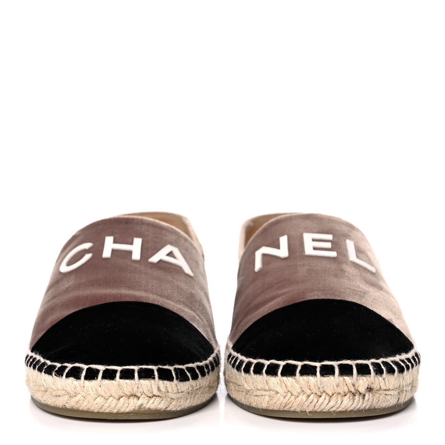 Velvet Logo Espadrilles 40 Beige Black