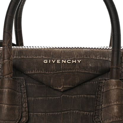 Givenchy Nubuck Crocodile Embossed Medium Antigona Brown 8 of 13