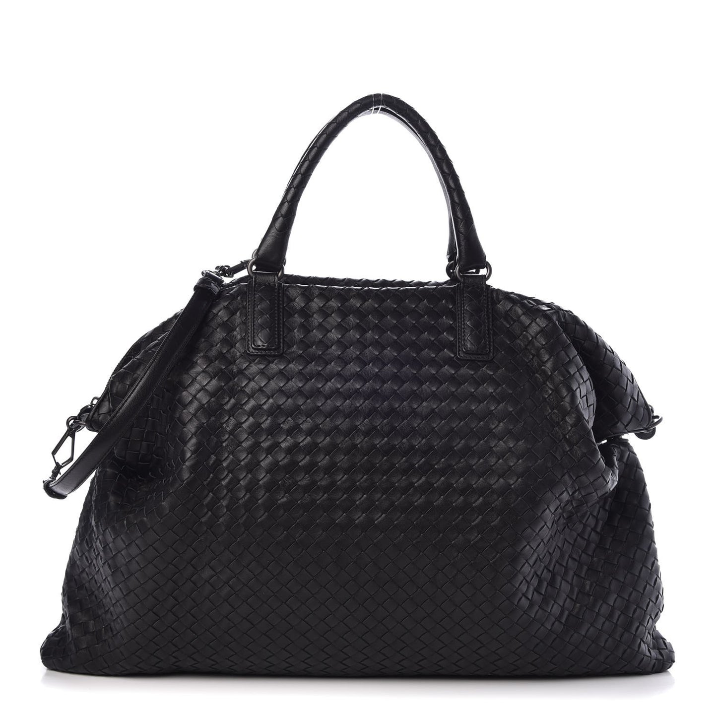 Nappa Intrecciato Maxi Convertible Tote Black