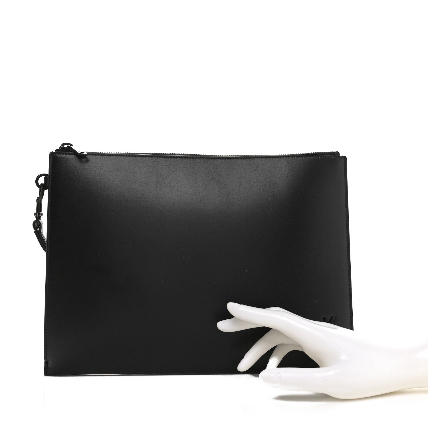 Saint Laurent Shiny Calfskin Monogram Zipped Tablet Holder Black 2 of 8