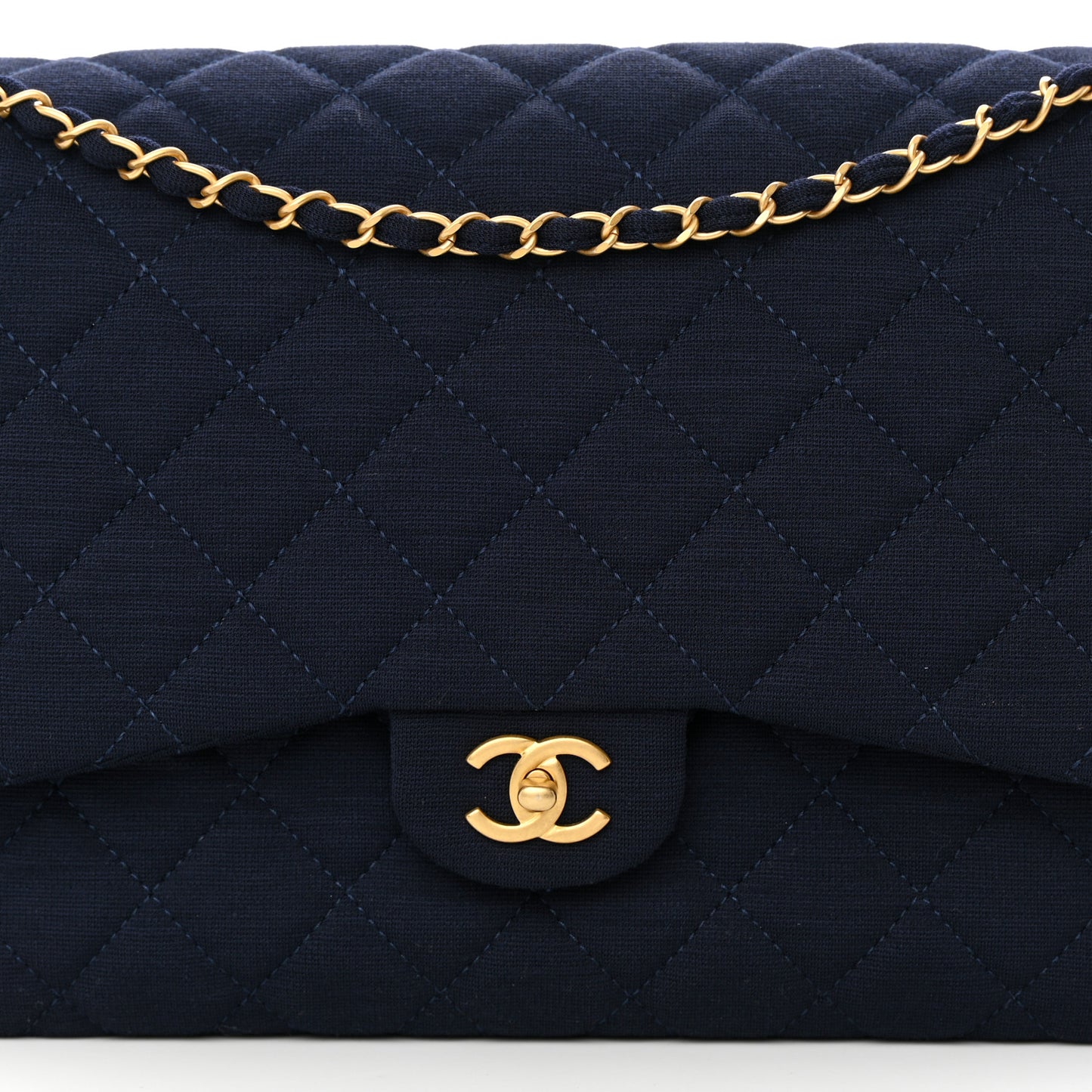 Jersey Quilted XL Jumbo Flap Navy