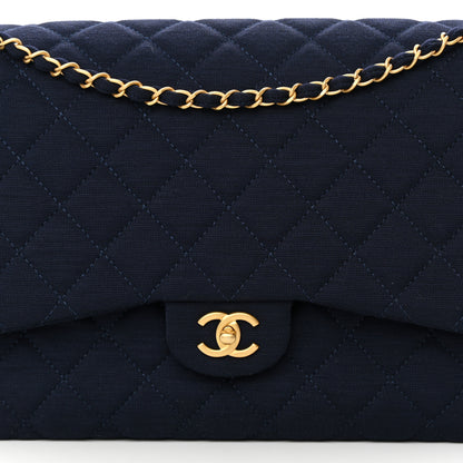 Chanel Jersey Quilted XL Jumbo Flap Navy 8 of 10
