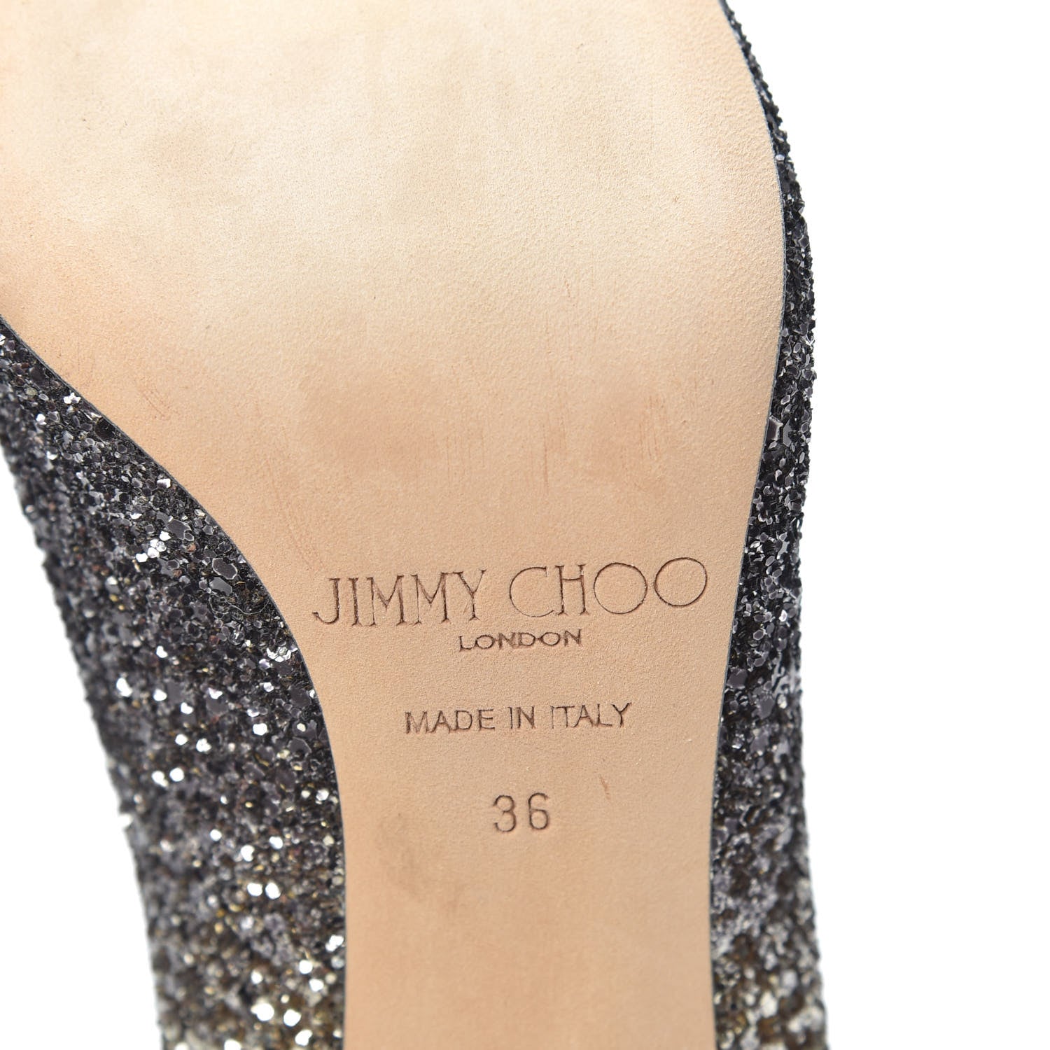 Jimmy Choo Coarse Glitter Degrade Pointy Toe Romy 100 Pumps 36 Navy Silver 6 of 7