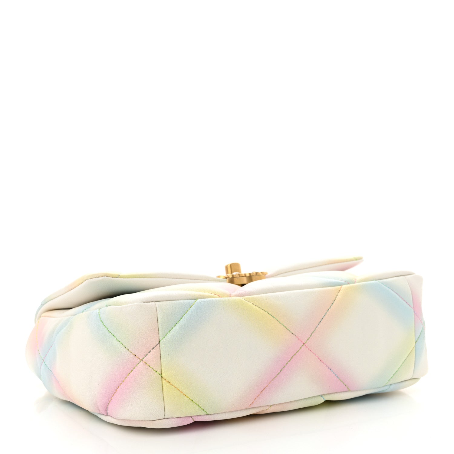 Chanel Printed Goatskin Quilted Medium Chanel 19 Flap White Multicolor 4 of 13