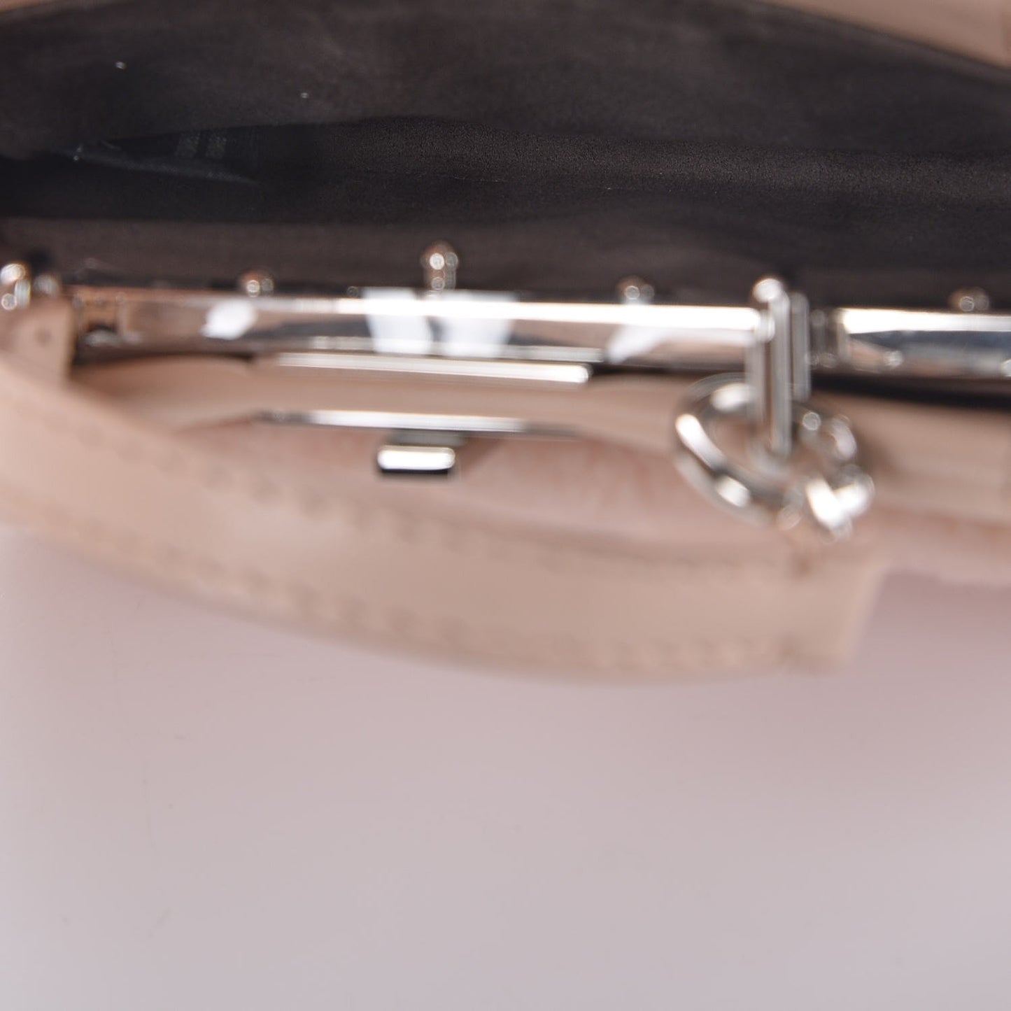 Shearling Shiny Nappa Micro Peekaboo Iconic Satchel Light Rose