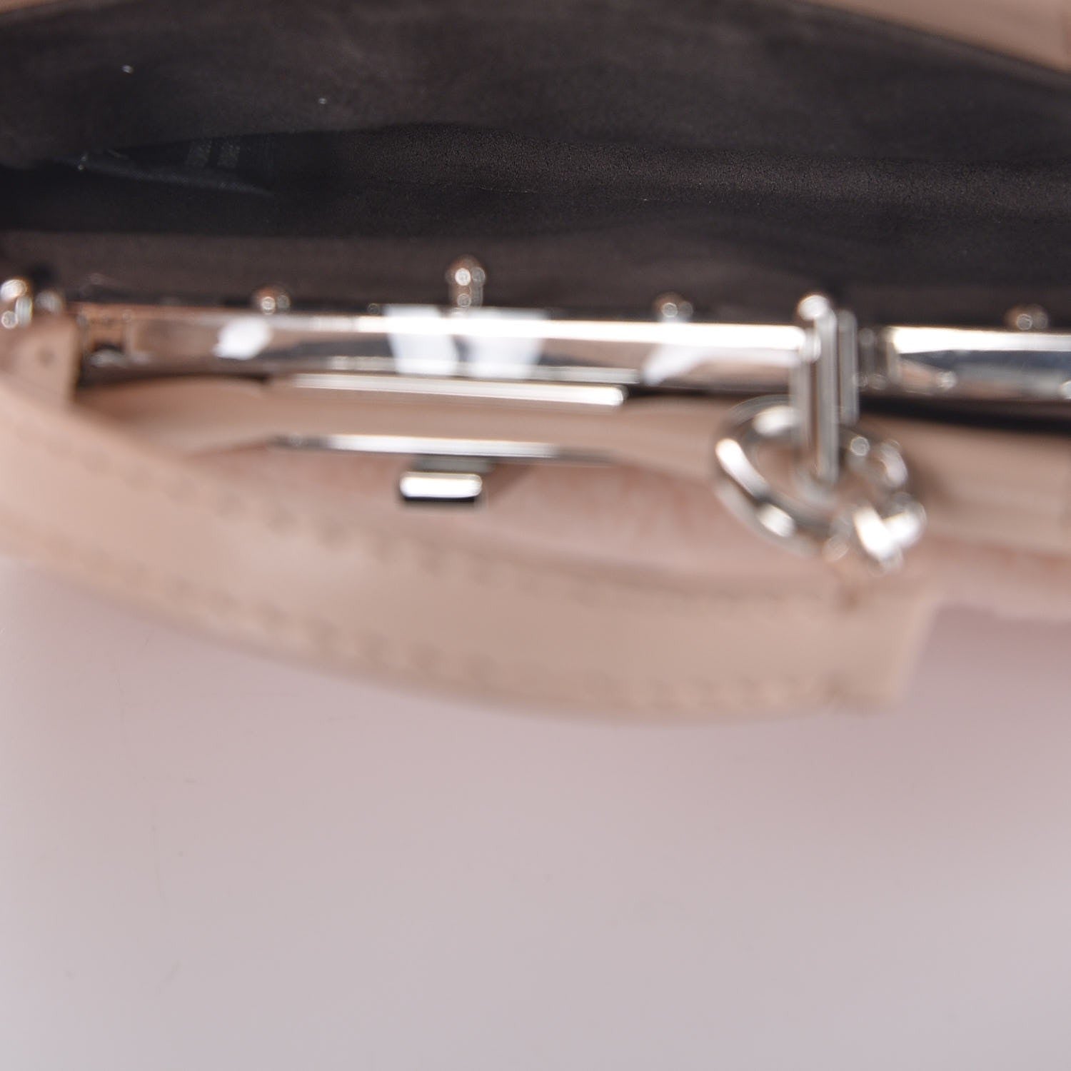 Fendi Shearling Shiny Nappa Micro Peekaboo Iconic Satchel Light Rose 8 of 8