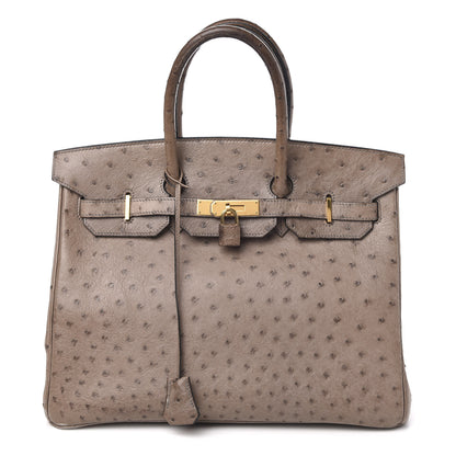 Hermes Ostrich Birkin 35 Gris Tourterelle 1 of 18