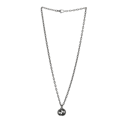 Gucci Sterling Silver Textured Interlocking G Pendant Necklace 3 of 4