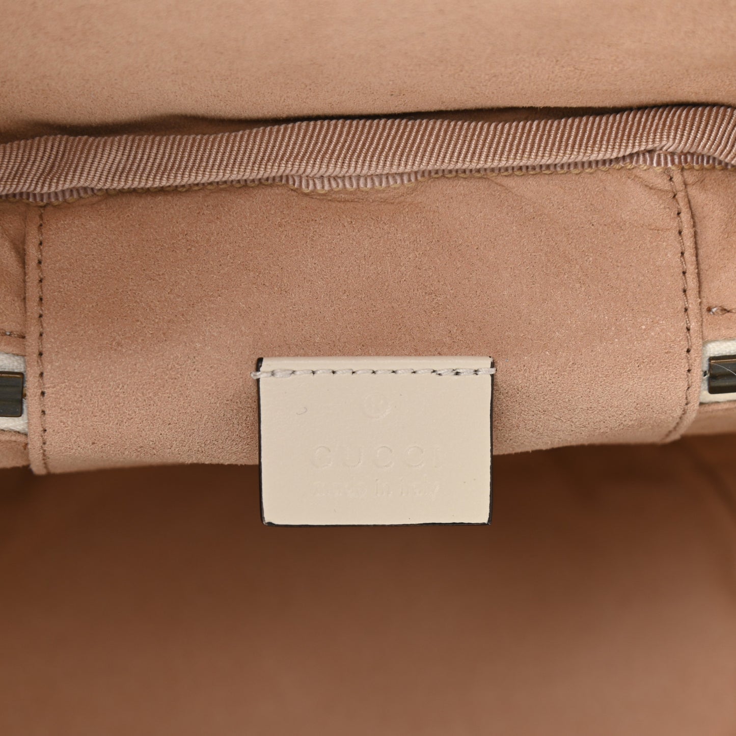 Calfskin Matelasse Mini GG Marmont Round Backpack White