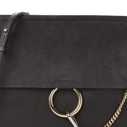Chloe Suede Calfskin Medium Faye Shoulder Bag Carbon Grey 10 of 10
