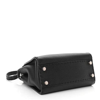 Fendi Cuoio Romano Selleria Bi-Color Mini Peekaboo Iconic Satchel Black Mou 3 of 9