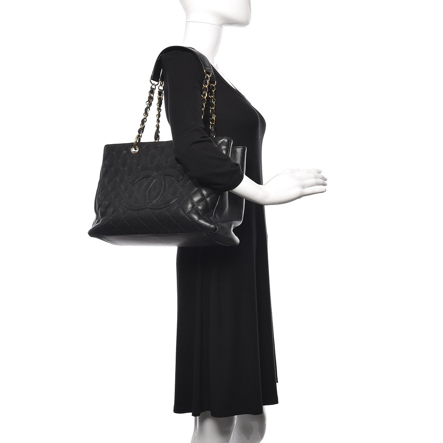 Chanel Caviar Quilted Grand Shopping Tote GST Black 2 of 15