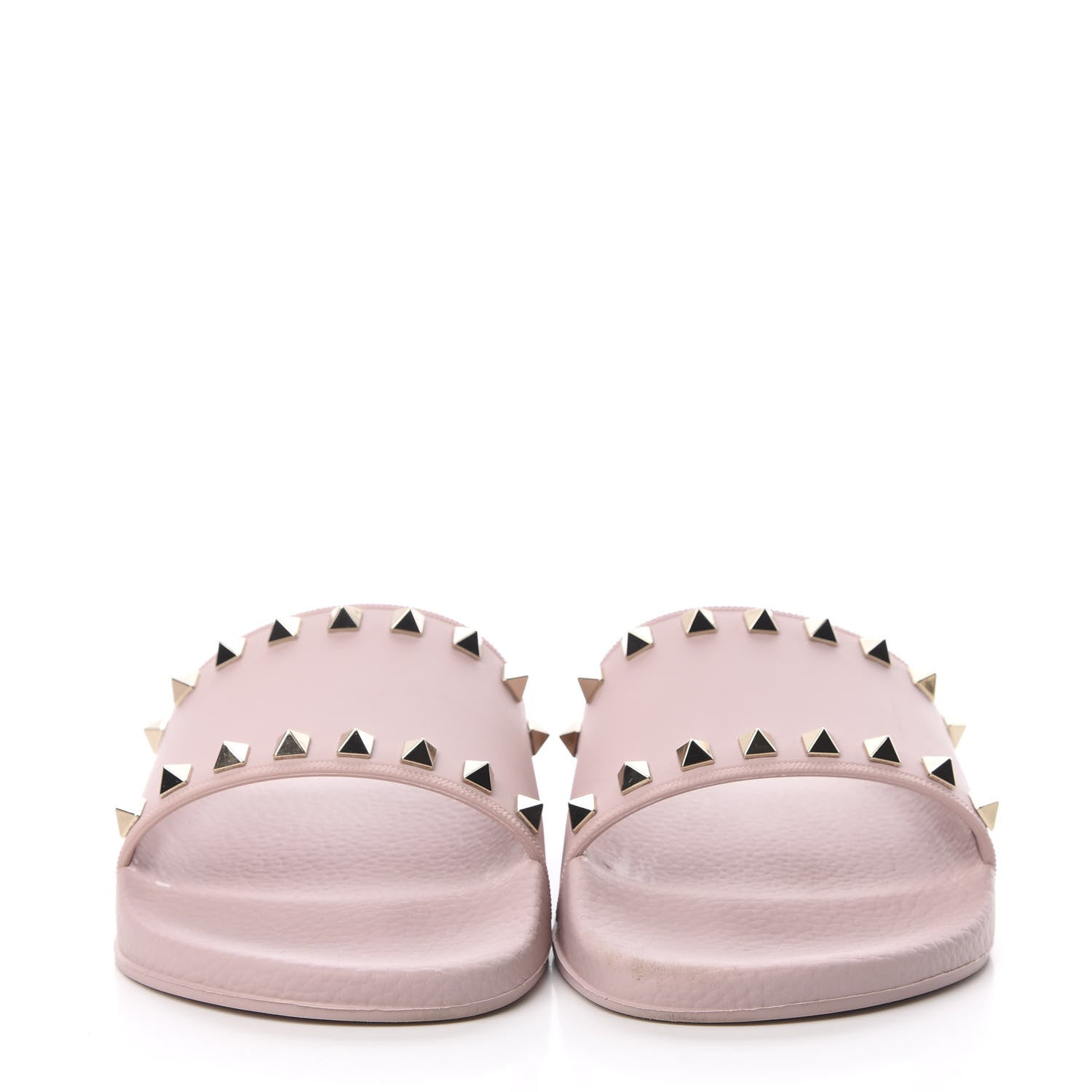 Valentino Garavani Rubber Rockstud Slide Sandals 39 Poudre 2 of 10