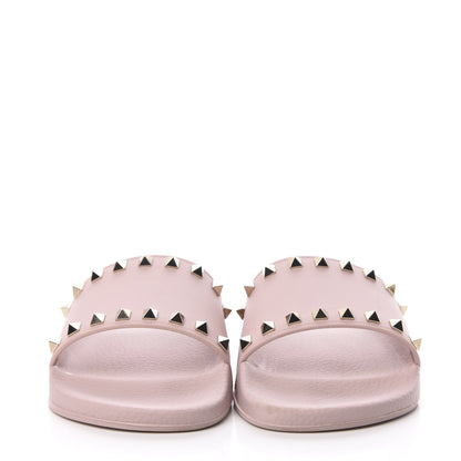 Valentino Garavani Rubber Rockstud Slide Sandals 39 Poudre 2 of 10