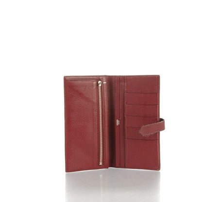 Hermes Chevre Mysore Bearn Gusset Wallet Rouge H 5 of 9
