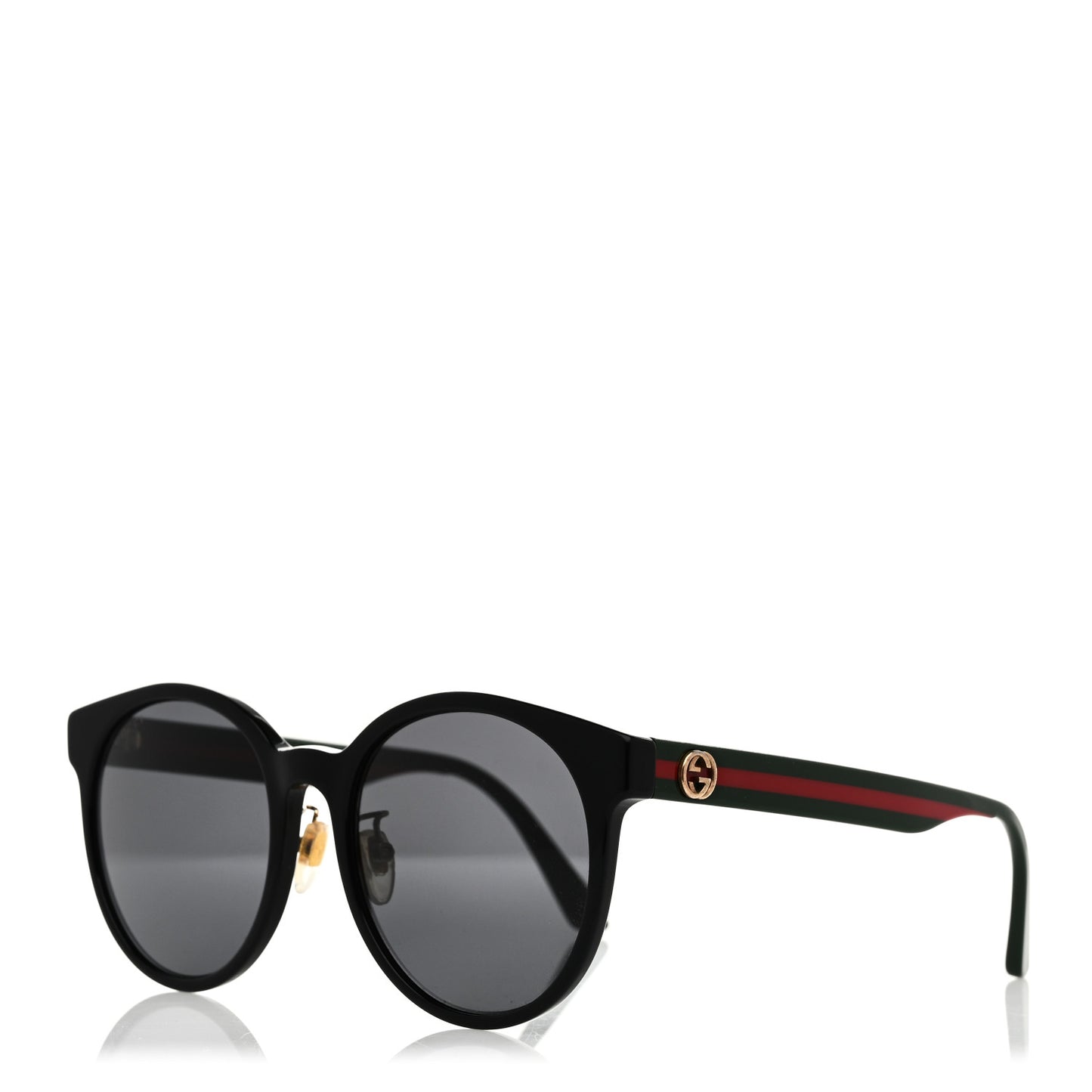 Acetate Round Frame Web Sunglasses GG0416SK Black