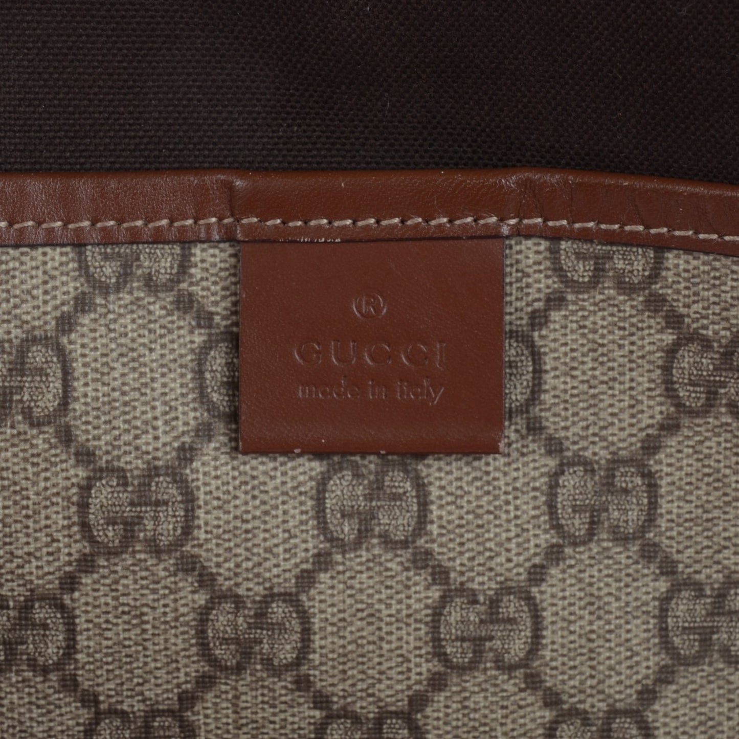 GG Plus Monogram Large Signature Web Loop Tote Brown