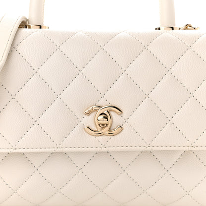 Chanel Caviar Quilted Mini Coco Handle Flap White 7 of 9