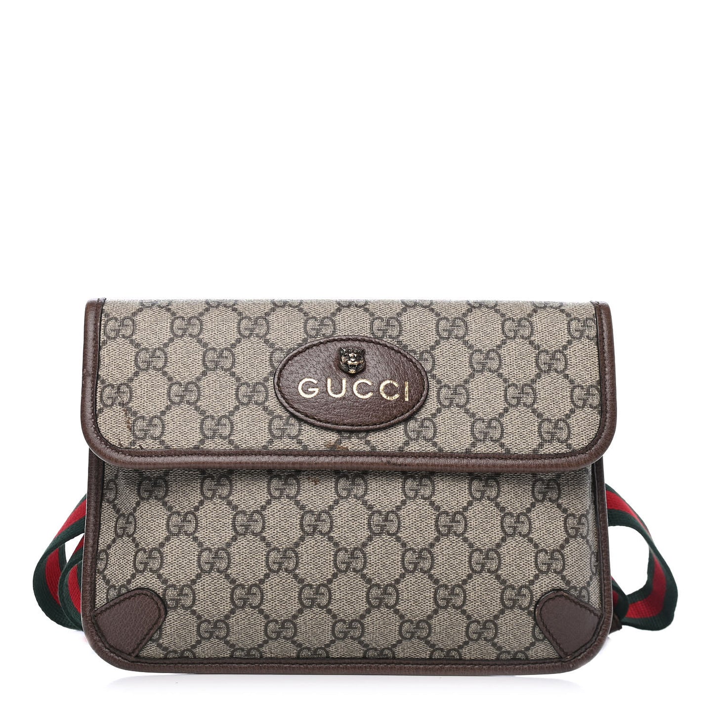 GG Supreme Monogram Neo Vintage Web Belt Bag Brown