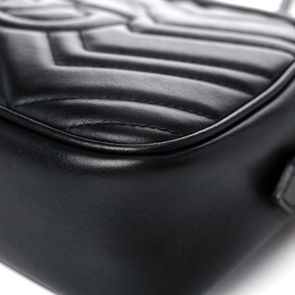 Gucci Calfskin Matelasse Small GG Marmont Chain Shoulder Bag Black 12 of 12