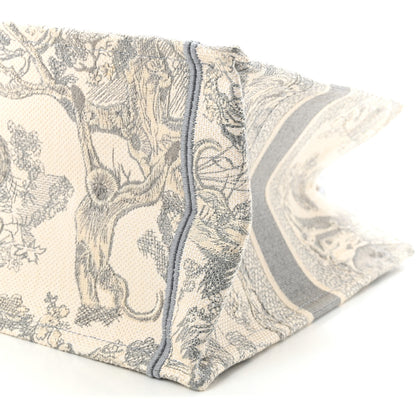 Christian Dior Canvas Embroidered Medium Dioriviera Toile De Jouy Book Tote Gray 10 of 10