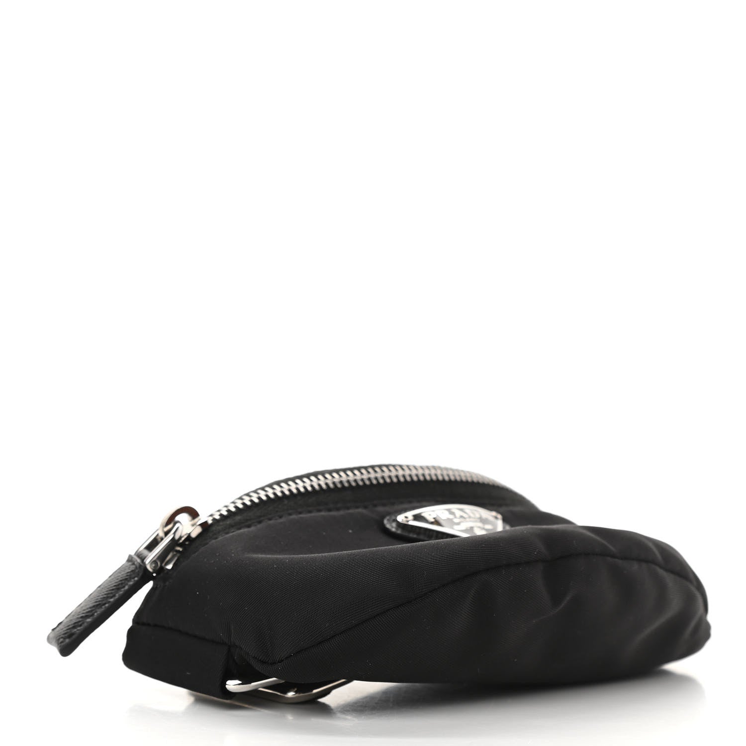Prada Re-Nylon Travel Saffiano Metal Triangle Logo Mini Arm Pouch Black 4 of 9