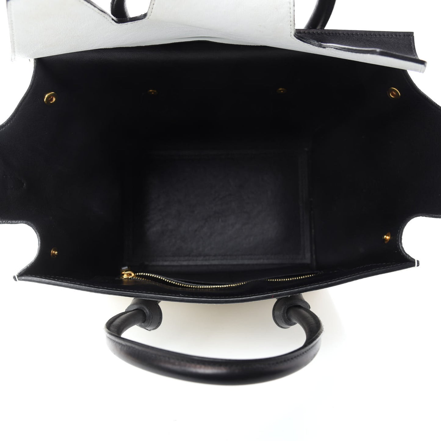Elephant Calfskin Bi-Color Small Tie Knot Tote White Black