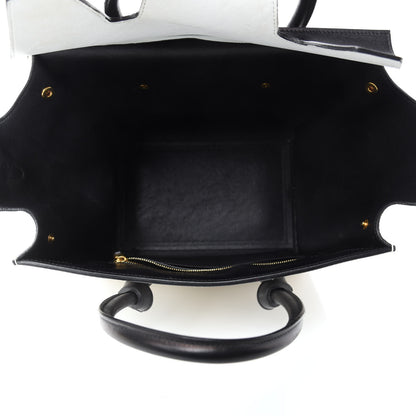 Celine Elephant Calfskin Bi-Color Small Tie Knot Tote White Black 5 of 22
